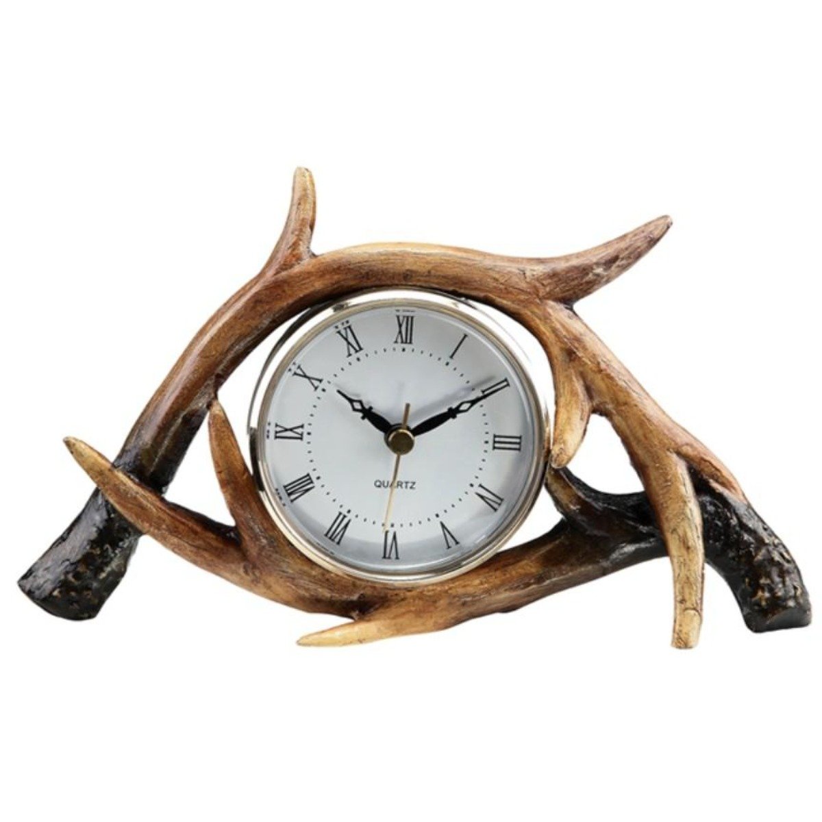 Antler Table Clock-Decor | Iron Accents