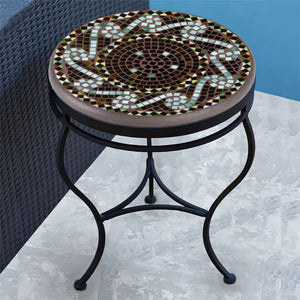 Oasis Mosaic Side Table-Iron Accents