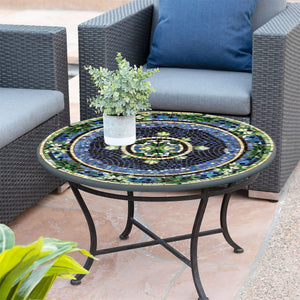Lake Como Mosaic Coffee Table-Iron Accents