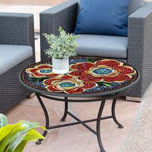 Zinnia Mosaic Coffee Table-Iron Accents