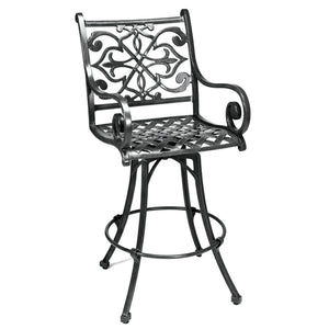 Catalina Swivel Bar Stool (Set-2)-Iron Accents