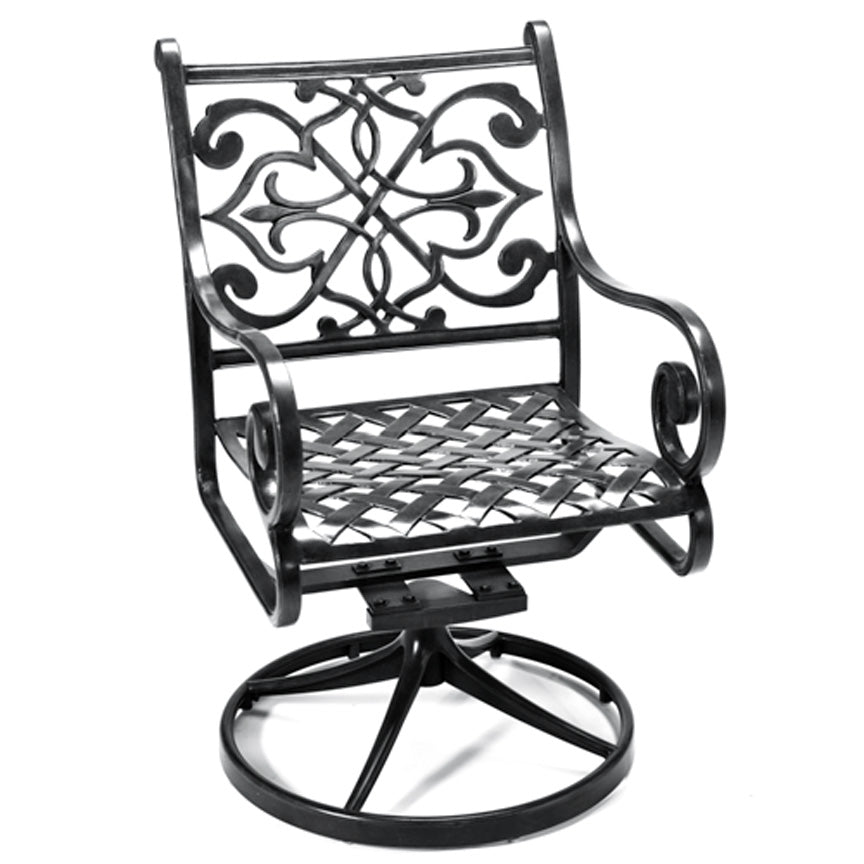Catalina Swivel Chair (Set-2)-Iron Accents
