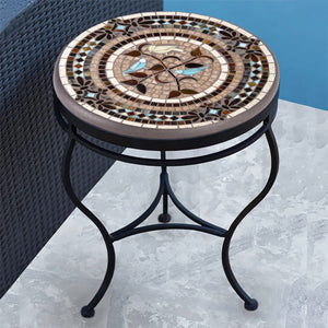 Provence Mosaic Side Table-Iron Accents