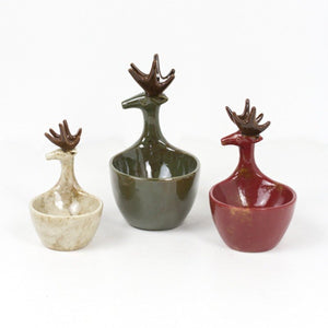 Ceramic Deer Bowls (Set-3)-Holiday | Iron Accents