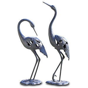 Crane LED Garden Sculpture-Iron Accents