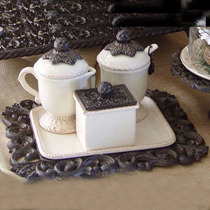Creamer/Sugar Set (3-piece)-Iron Accents