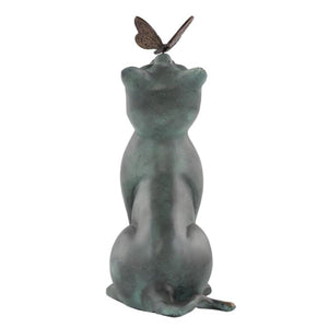 Curious Kitten Garden Sculpture-Garden | Iron Accents