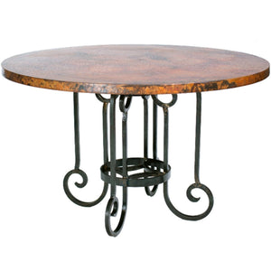 Curled Leg Dining Table or Base for 48"-60" Tops-Iron Accents