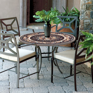 Provence Mosaic Patio Table-Iron Accents