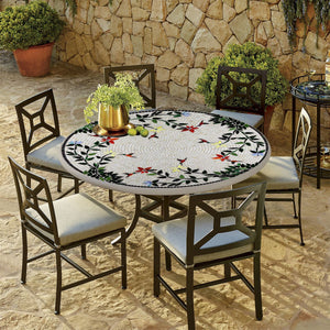 Hummingbird Mosaic Patio Table-Iron Accents