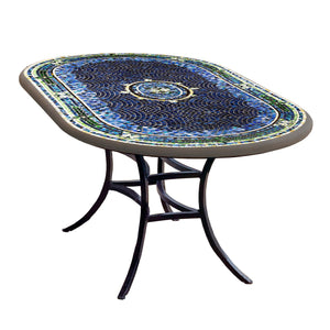 Lake Como Mosaic Oval Bistro-Iron Accents