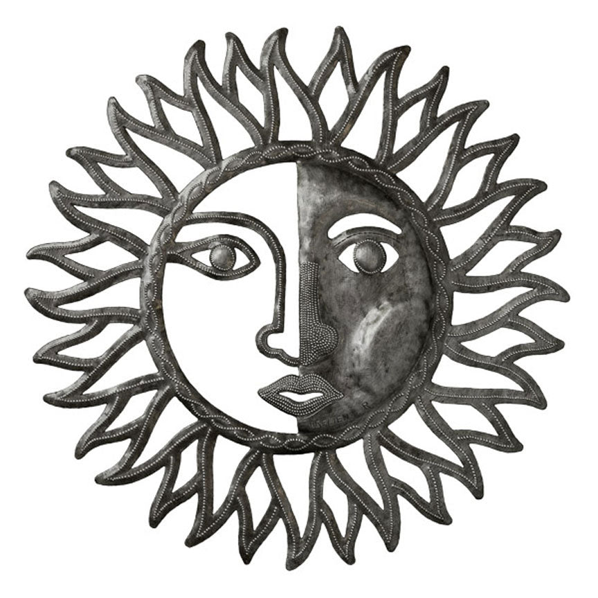 Day and Night Sun Plaque-Iron Accents
