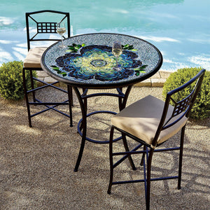 Giovella Mosaic High Dining Table-Iron Accents