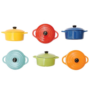 Stoneware Casserole w/Lid (Set-6)