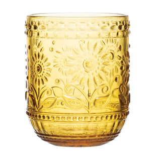 Embossed Amber Tumbler Set