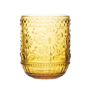 Golden Amber Embossed Tumbler Set