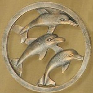 Dolphin Medallion Scarf Holders-Iron Accents