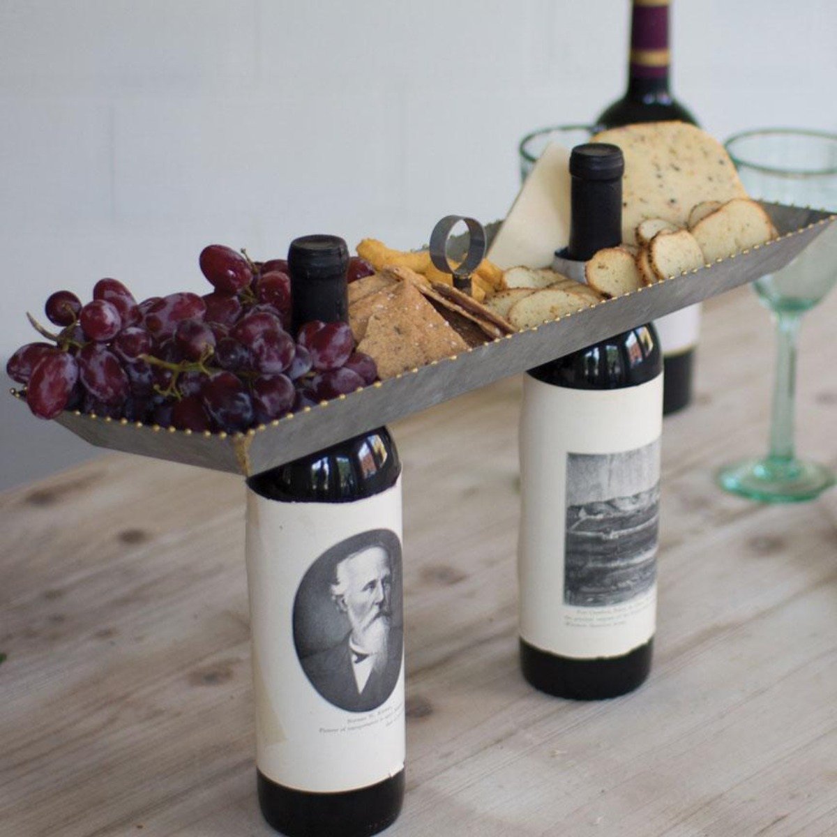 Double Bottle Serving Topper-Tableware | Iron Accents