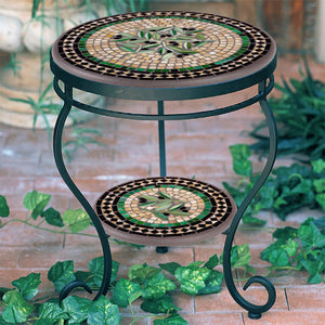Mosaic Double Side Tables w/ Curl-Iron Accents