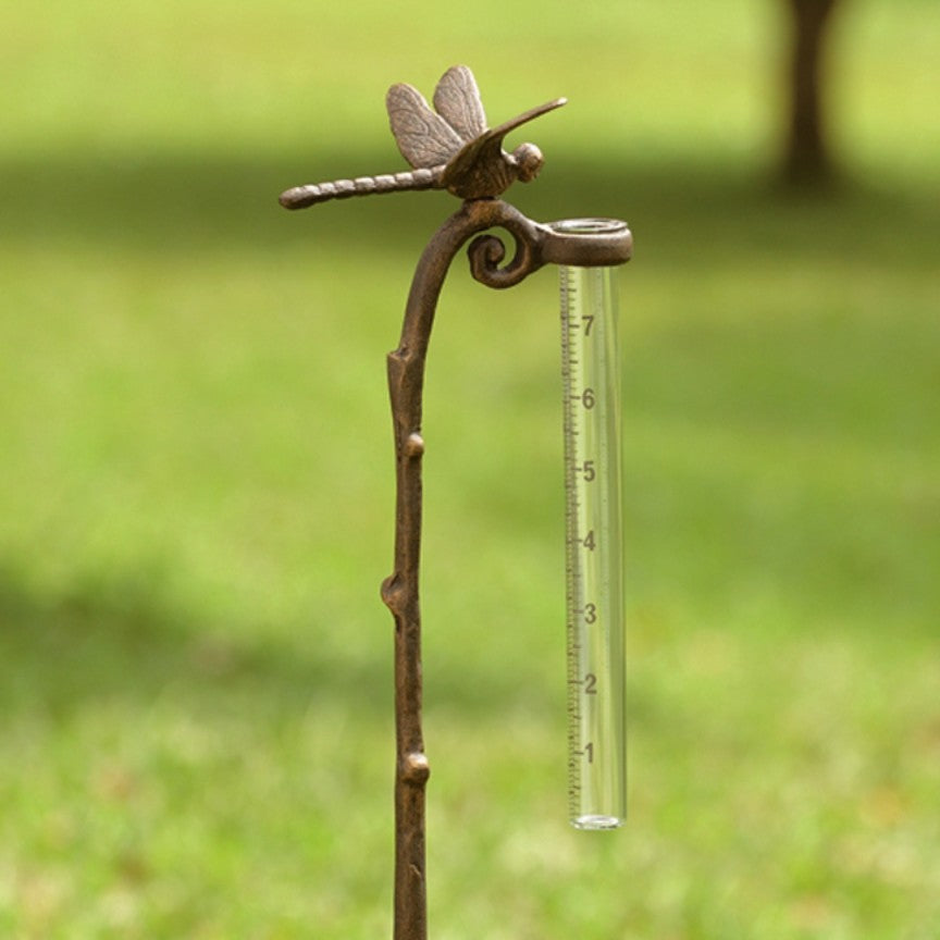 Dragonfly Rain Gauge-Iron Accents