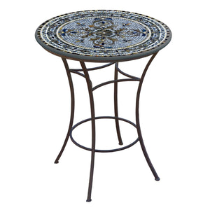 Roma Mosaic High Dining Table-Iron Accents