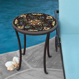 Monaco Mosaic Chaise Table-Iron Accents