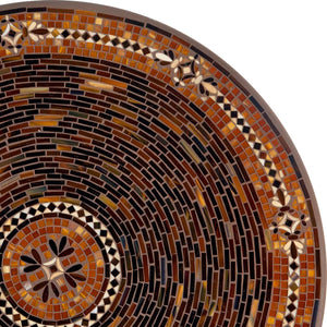 Mahogany Atlas Mosaic Table Tops-Iron Accents