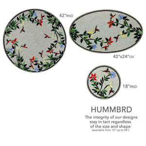 Hummingbird Mosaic Table Tops-Iron Accents