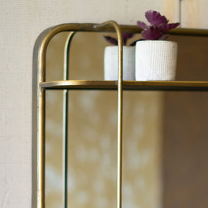 Brass Wall Mirror w/Shelf