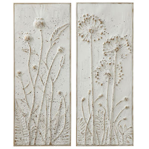 Serene Meadow Embossed Flower Plaques