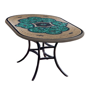Sardinia Mosaic Oval Bistro-Iron Accents