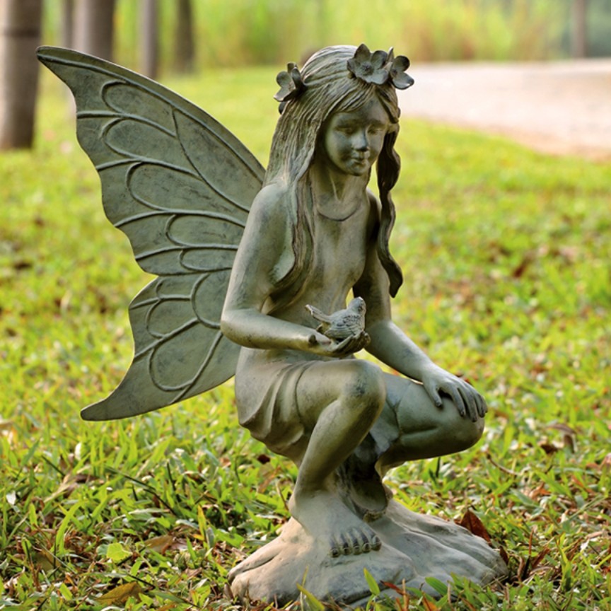Fairy Garden Sculpture-Iron Accents
