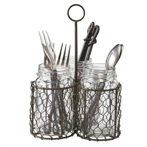 Farm House Utensil Caddy-Iron Accents