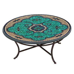 Sardinia Mosaic Coffee Table-Iron Accents