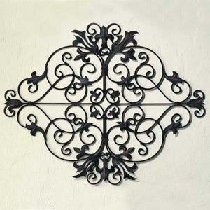 Fleur de Lis Wall Grill-Iron Accents