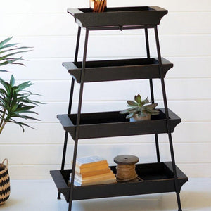 Four Tiered Display Shelf-Furniture | Iron Accents
