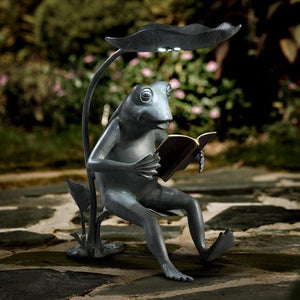 Frog Birdfeeder with LED Light-Garden | Iron Accents
