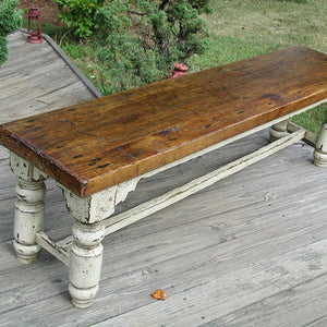 Stafford Custom Farm Bench-Iron Accents