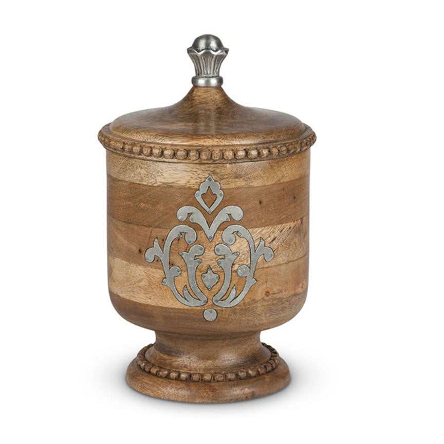 Heritage Inlaid Wood Canisters-Iron Accents