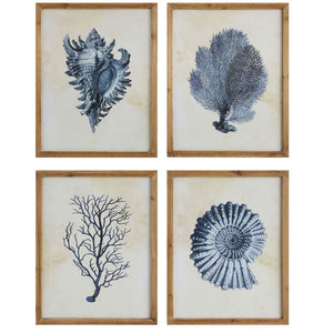 Coastal Elegance Wood Framed Wall Art