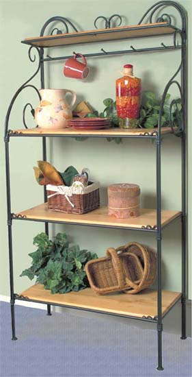 Leaf Bakers Racks - 4 Tier-Iron Accents