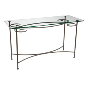 Leaf Console Table-Iron Accents