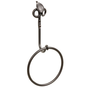 Leaf Wrought Iron Towel Ring-Iron Accents