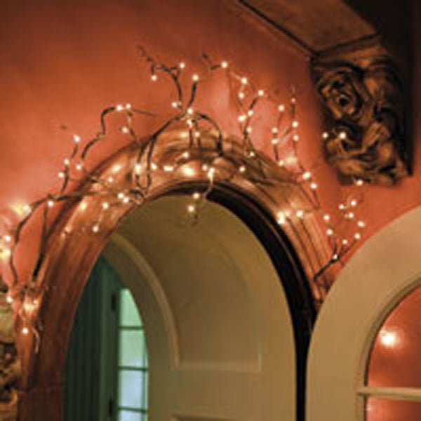 Lighted Willow Garland - Electric-Iron Accents