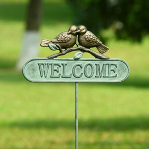 Lovebirds Welcome Sign-Garden | Iron Accents