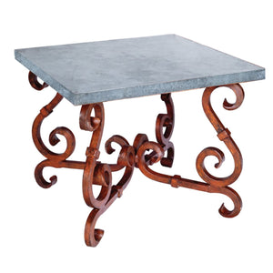 French Square End Table - Zinc