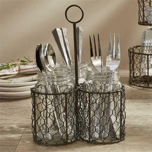 Farm House Utensil Caddy-Iron Accents