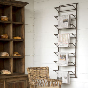 Metal Wall Display Rack-Iron Accents