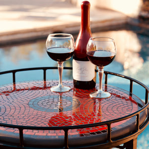 Mosaic Serving Cart-Iron Accents