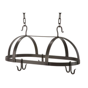 Oval Iron Pot Rack-Iron Accents